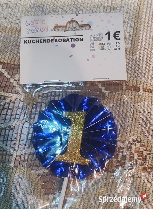 Dekoracja na tort topper z cyfrą 1 Piaseczno