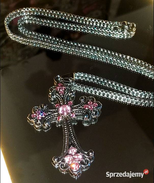 Naszyjnik Krzyżyk Wisiorek Zawieszka Metal Poraj