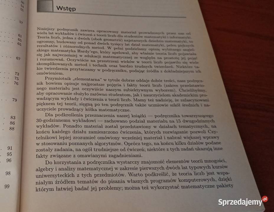 Elementarna teoria liczb Wacław Marzantowicz studia pomorskie