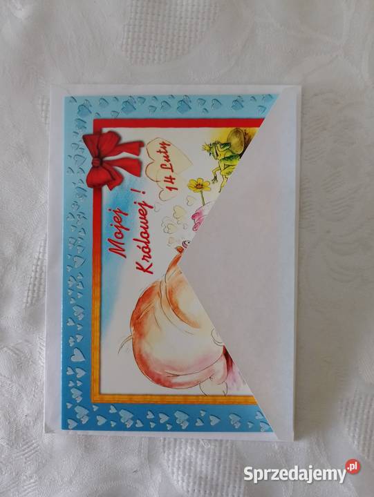 Kartka walentynkowa na WALENTYNKI składana z Oborniki
