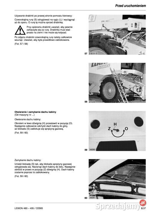 Instrukcja obsługi CLAAS LEXION 405460 CEBIS Gdańsk