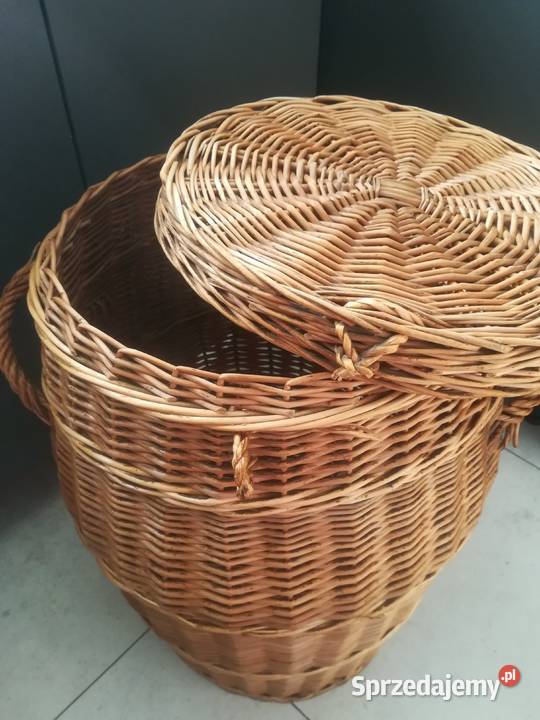 Kosz wiklinowy z pokrywą duży Kąty Wrocławskie sprzedam