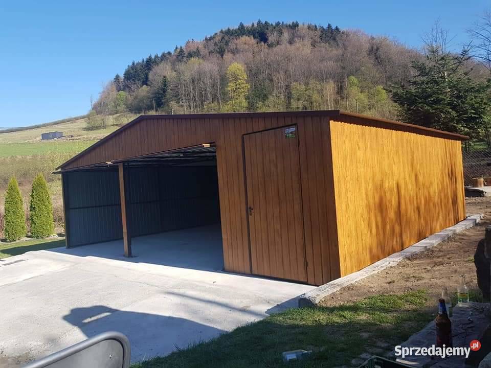 Garaż blaszany 8x7 drewnopodobny dwustanowiskowy małopolskie Kraków