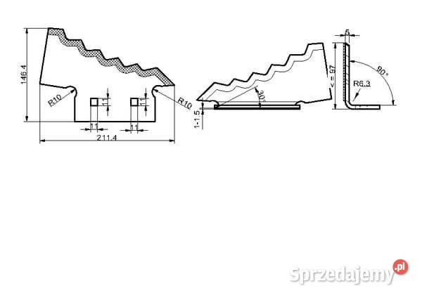 Nóż paszowozu lewy grubość 5mm 703954N małopolskie Kamionna