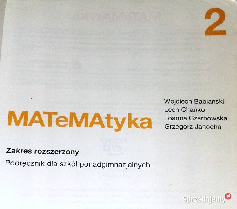 Matematyka 2 W Babiański L Chańko J Czarnowska G lubelskie Chełm