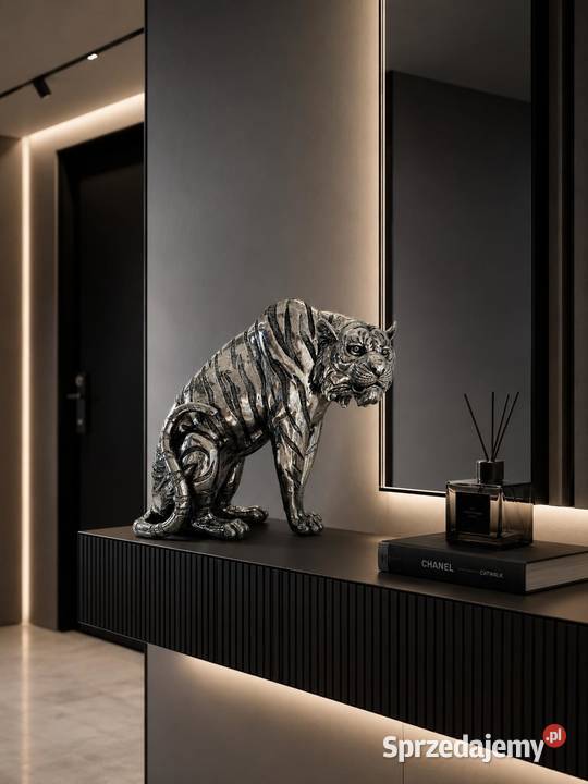 Figura srebrny tygrys Glamour 35x30x18 małopolskie