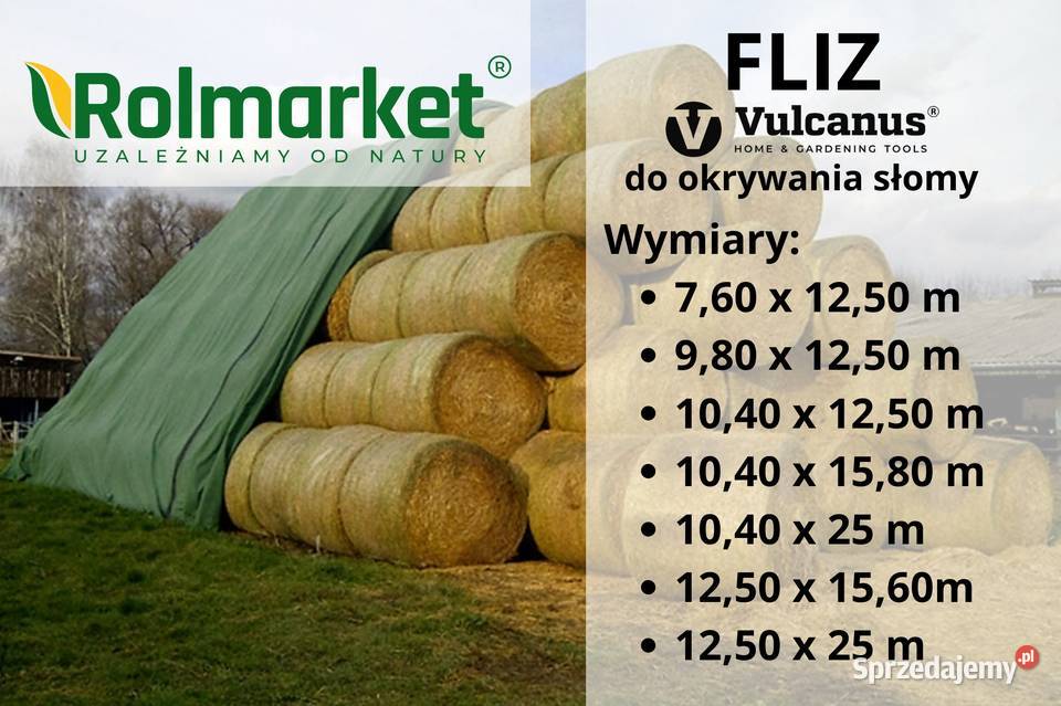 oryginalny Fliz 125x25m z UV do okrywania bel Cieśle