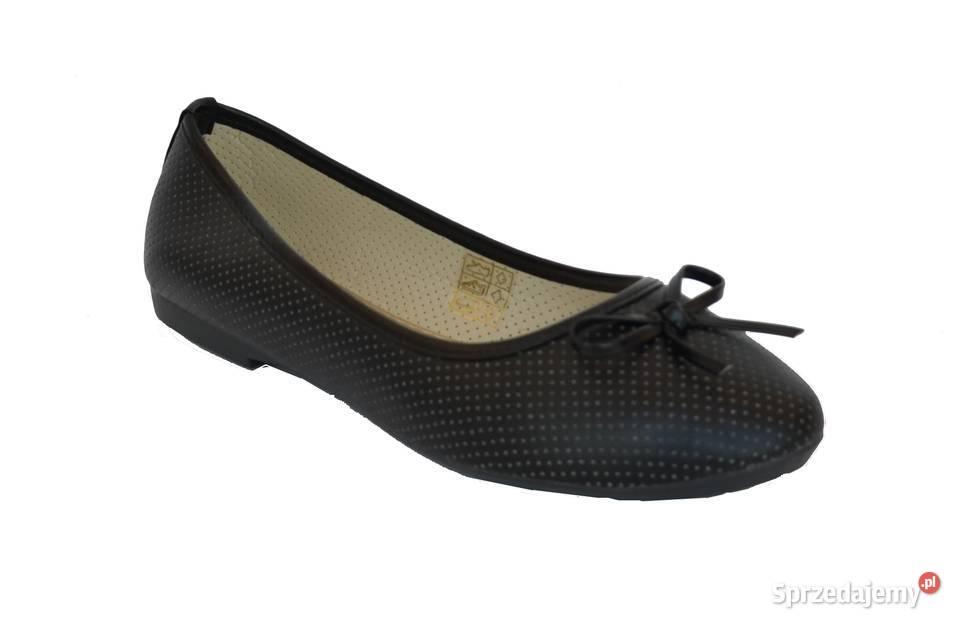Czarne baleriny z kokardą rozmiar 36 AK10 23.5cm