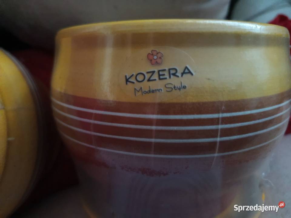 Doniczki ceramiczne szkliwione z podstawką 2 Warszawa