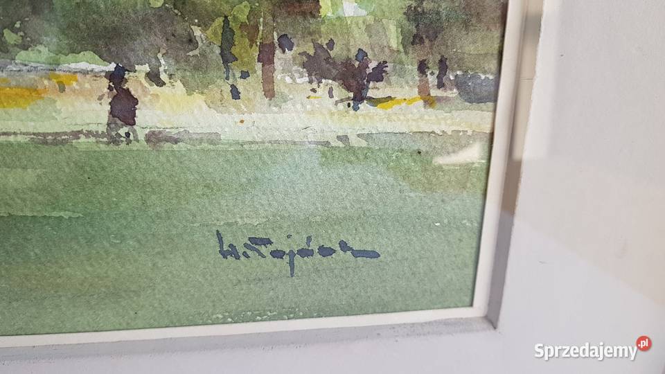 Akwarela szkłem Wawel syg Henryk Sajdak 19051995 Dąbrowa Górnicza