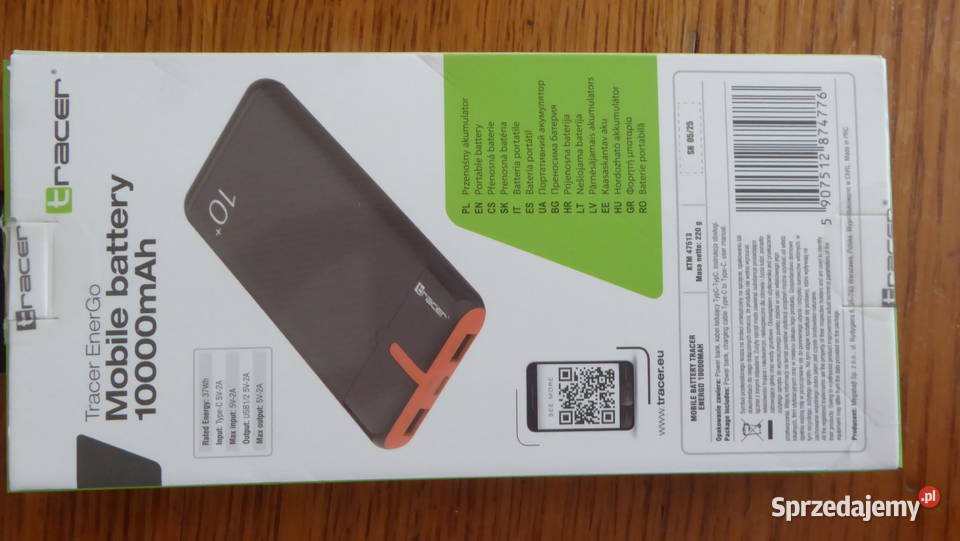 Nieużywany mobilny POWER BANK 10000mAh TRACER Części i akcesoria Olsztyn