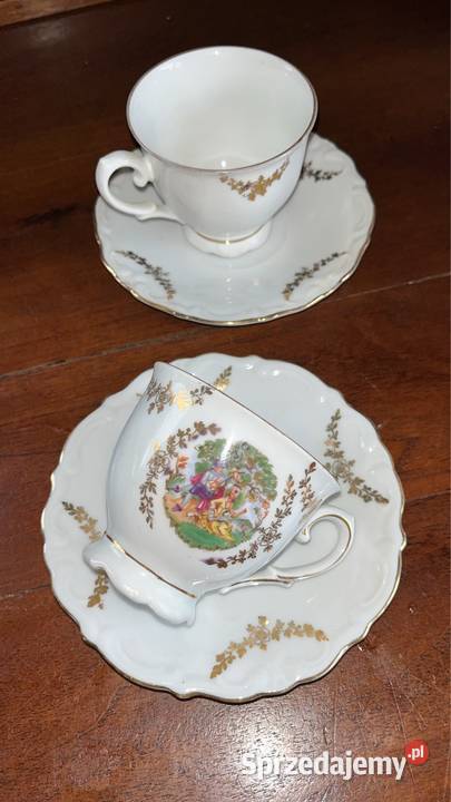Filiżanka Import scena dworska Biała porcelana Gdańsk