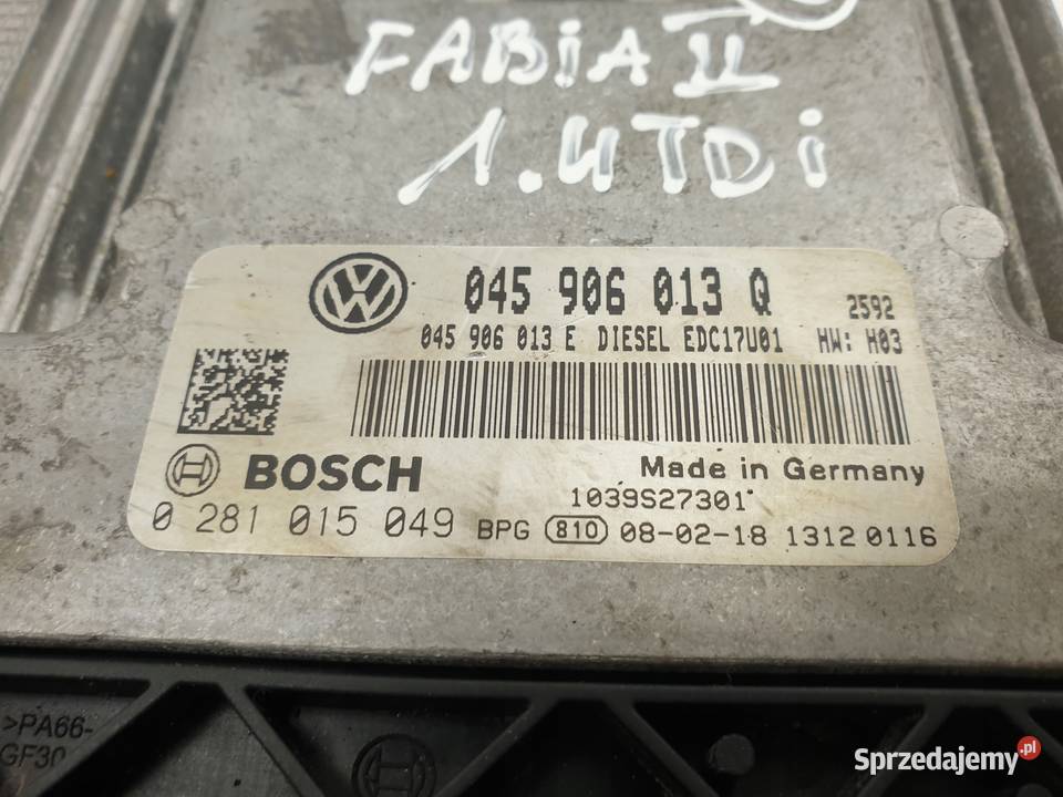 Skoda Fabia II 14 TDI KOMPUTER SILNIKA sterownik Komputery Janów