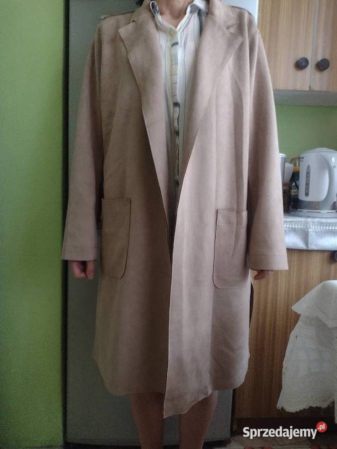 42XL Brązowy płaszcz zamszopodobny z Londynu Kraków