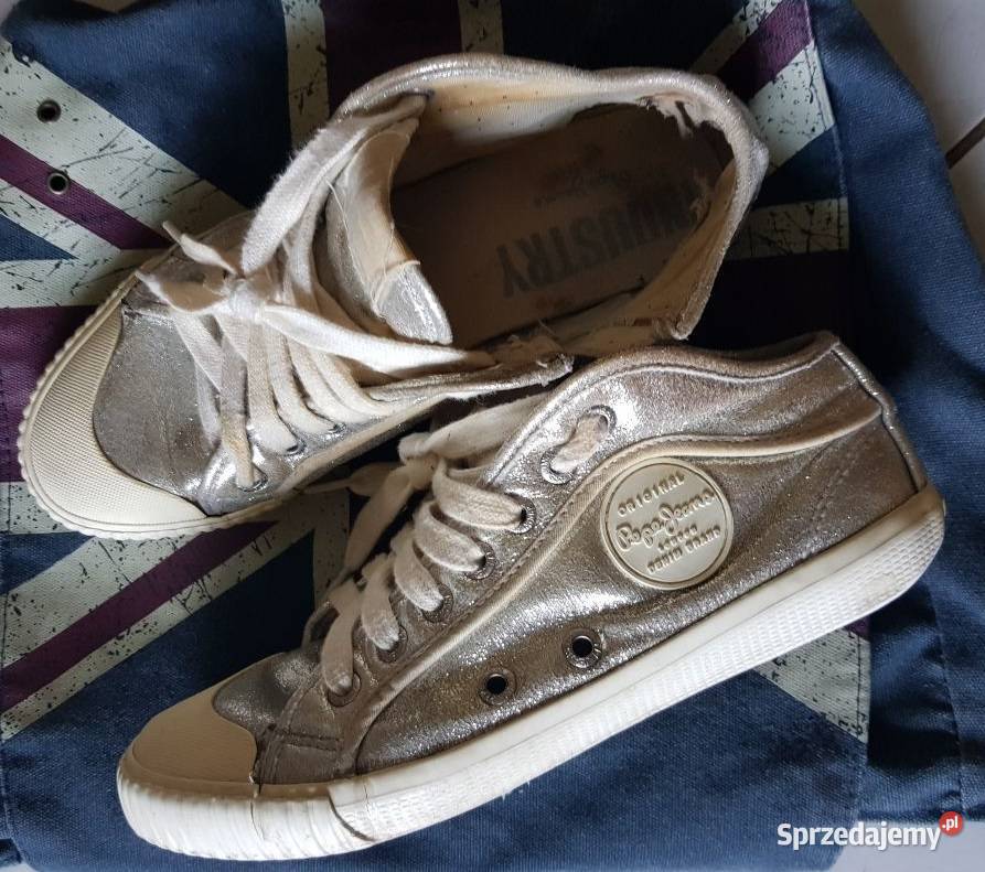 Pepe Jeans Industry trampki tenisówki srebrne Pepe Jeans