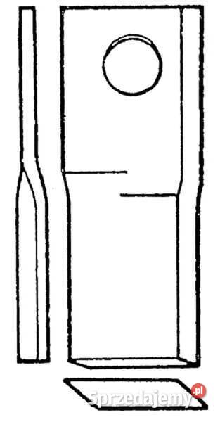 Nożyk kosiarki rotacyjnej prawy 101x48x4 mm Kamionna