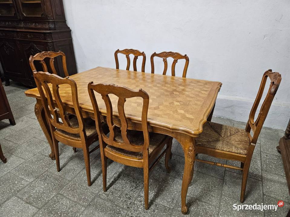 Rozkładany stół ludwikowski 6 krzeseł małopolskie Nowy Sącz