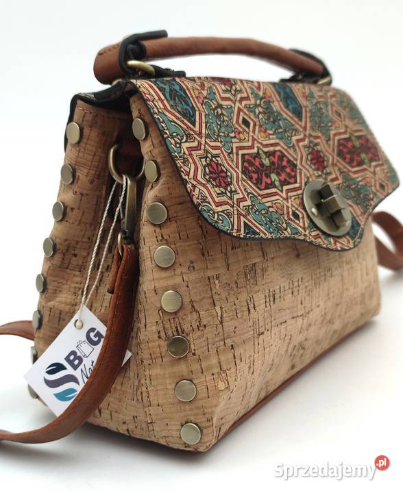 Listonoszka korkowa z klapą ELENA korek Listonoszka