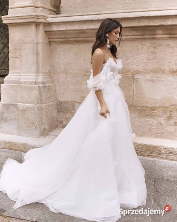 Suknia ślubna boho wiązana opadające rękawki Damska dolnośląskie Jelenia Góra