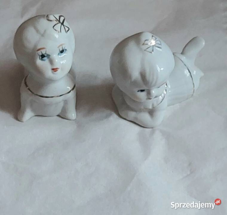 Dwie miniaturowe figurki dzieci kolekcjonerskie