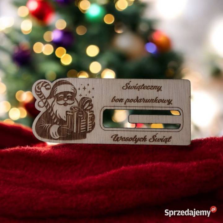 Drewniany Bon Podarunkowy Prezent na Święta Warszawa sprzedam