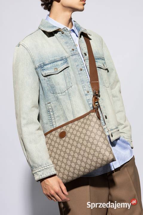 Beżowa Torba na ramię z monogramem