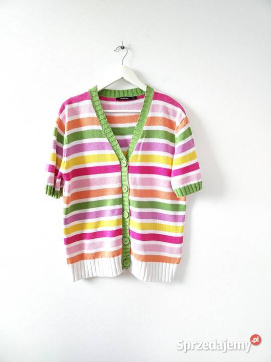 Sweter Kardigan bluzka w paski Pasiak Vintage Jasło