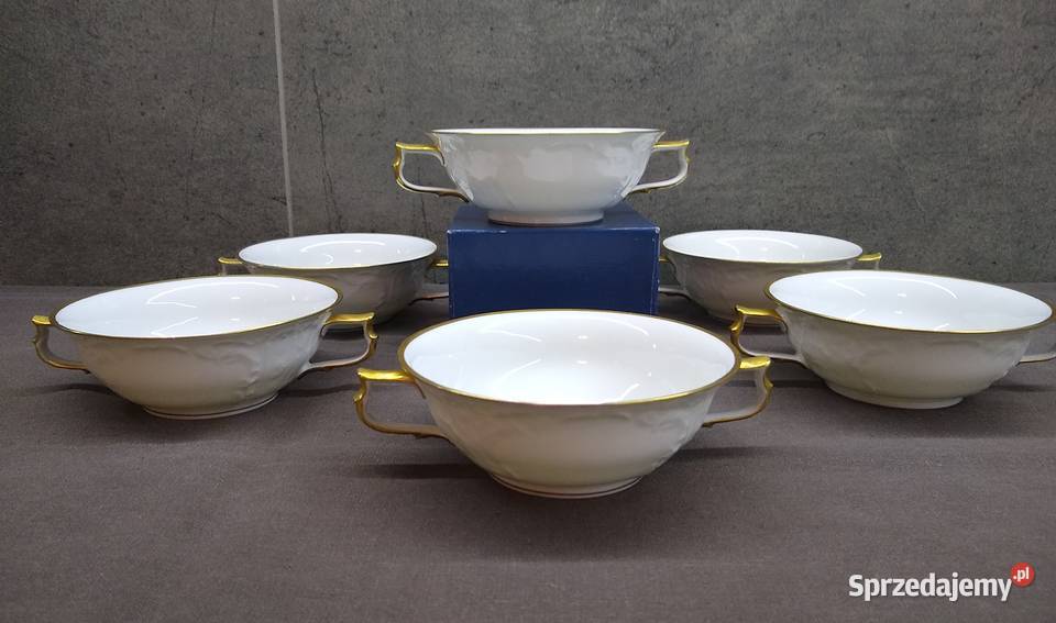 Bulionówki Rosenthal Sanssouci białe 6 Kalisz