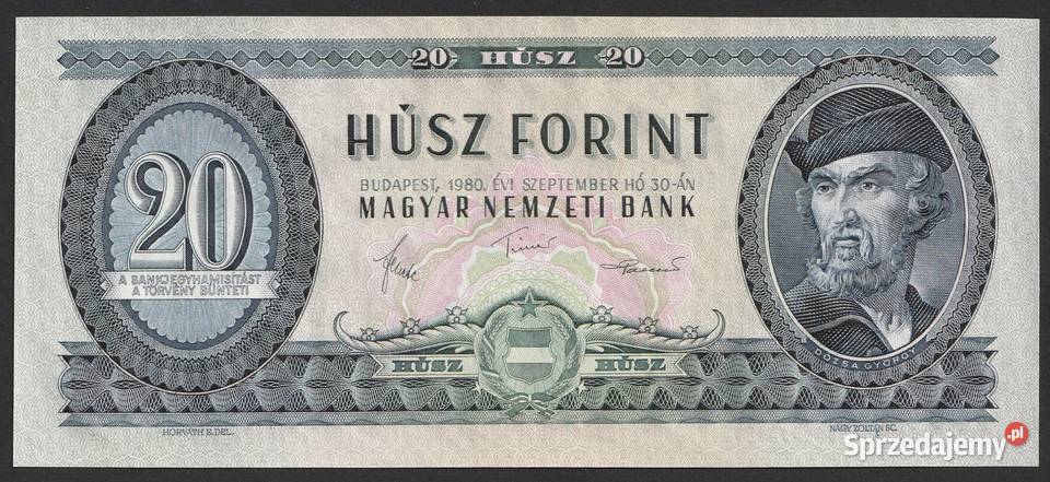 Węgry 20 forint 1980 stan bankowy UNC Łódź