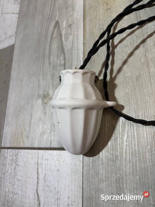 Stara lampa wisząca z przeciwwagą porcelanową sprzedam