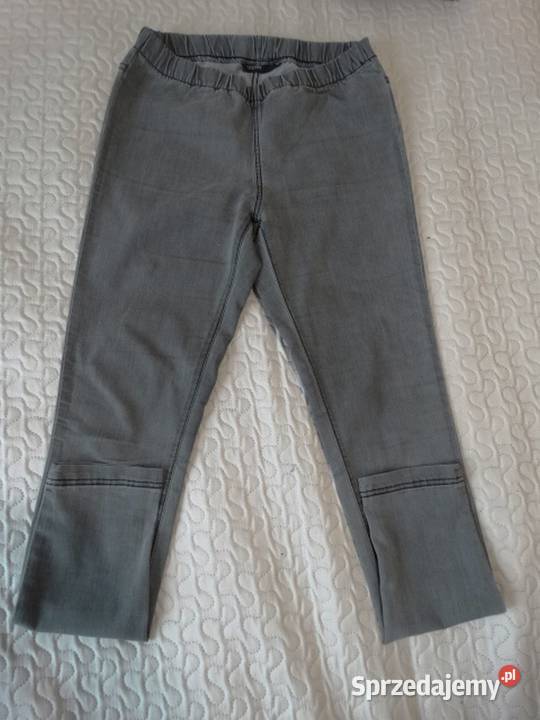 Spodnie Jeansy Jegginsy o Prostym Kroju na Gumce