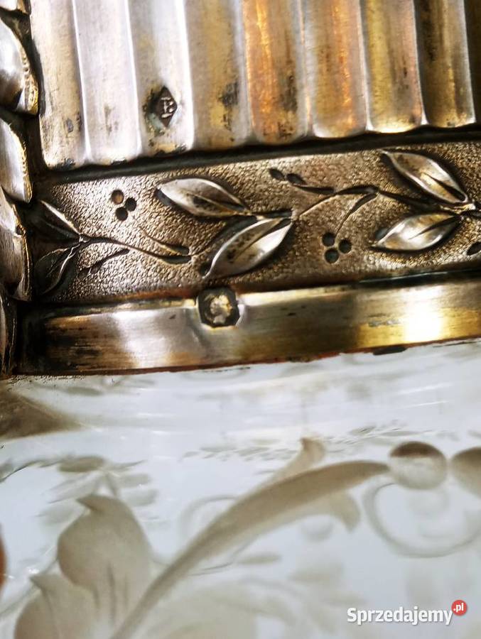 Dzbanek na Wino Srebro pr 950 Karafka Kryształ Nowa Sól