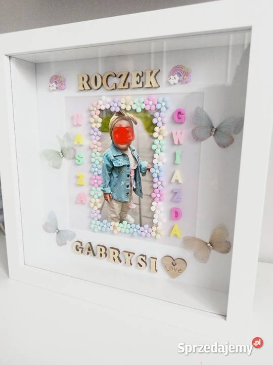 Personalizowana Ramka 3D Pamiątka Roczek Chrzest śląskie
