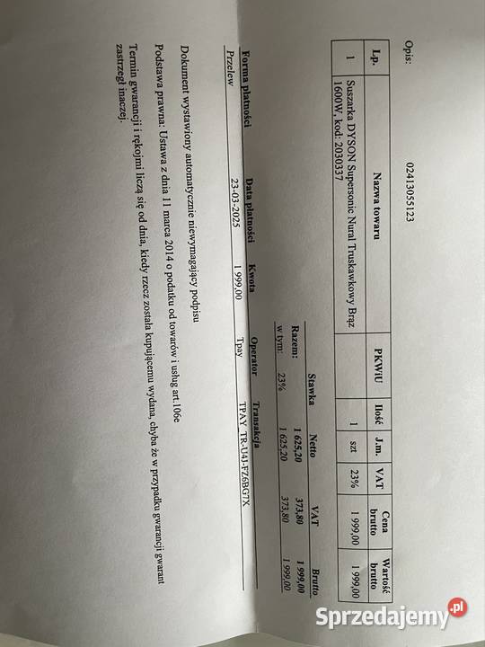 Suszarka do włosów DYSON Supersonic Zieleniewo sprzedam