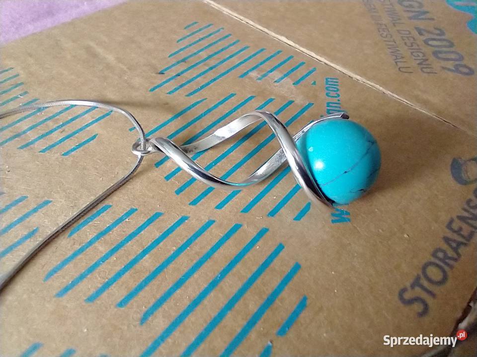 Naszyjnik wisior srebro naturalny kamień turkus Łódź