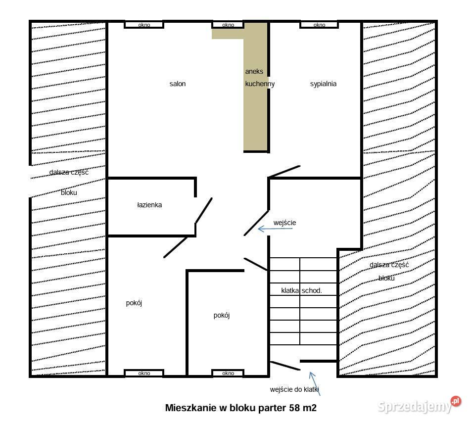 Mieszkanie w bloku parter 58m 58m2 kujawsko-pomorskie