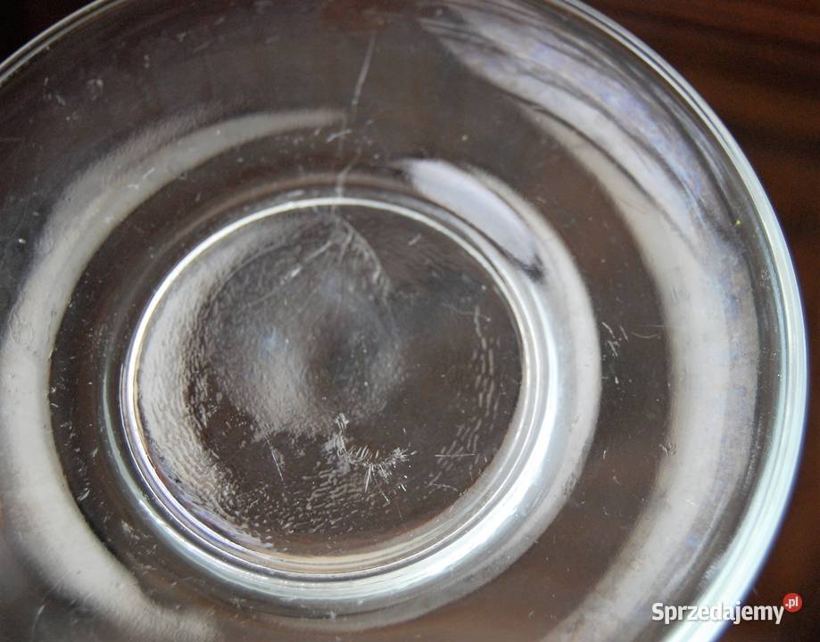 Trzy stare talerzyki spodki szklane PRL vintage Lublin