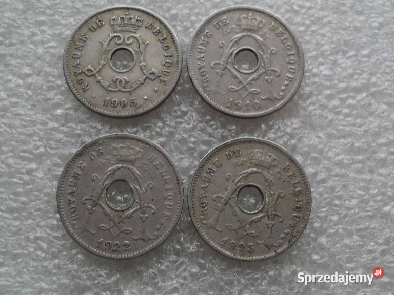 4 monety 5 centimes rzadkie 1905 rok,1910,22,25