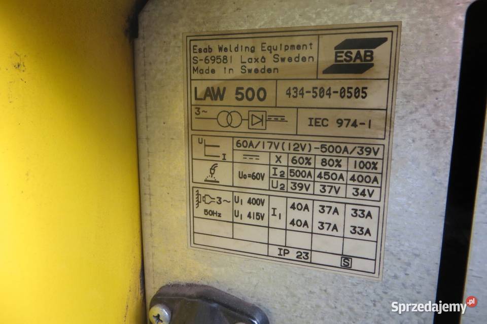 SPAWARKA MIG ESAB LAW 500 świętokrzyskie Wąchock sprzedam