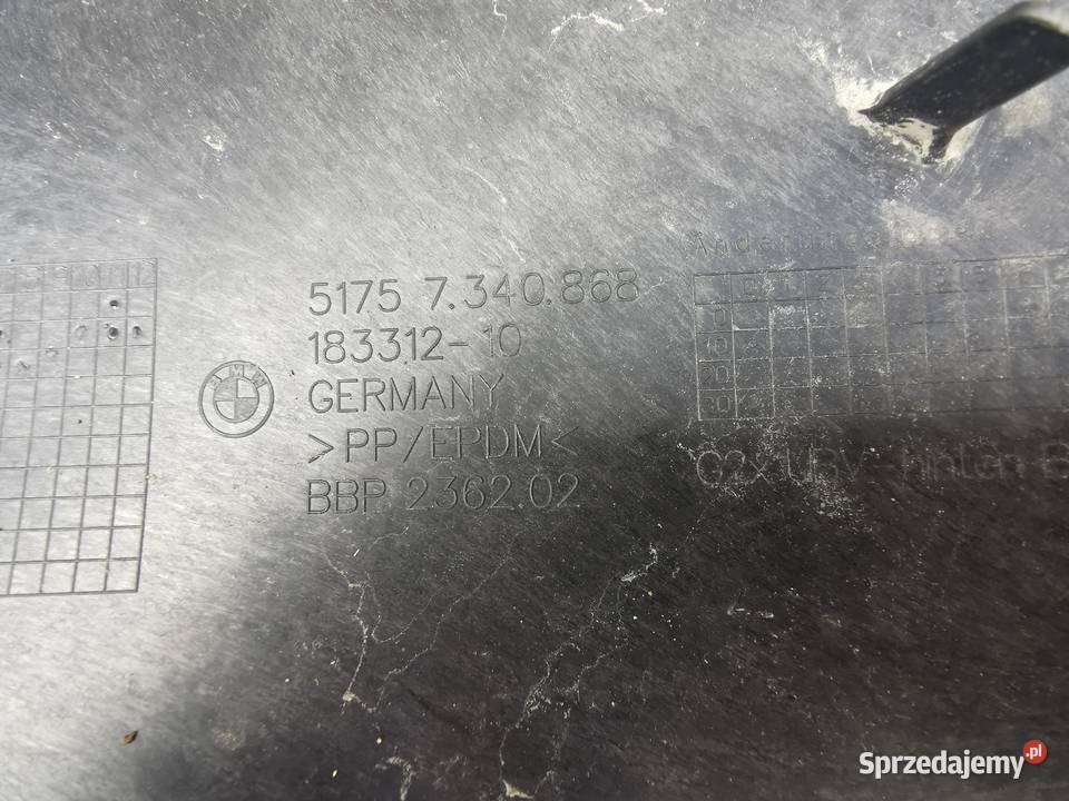 Osłona podwozia tył prawa bmw g20 g21