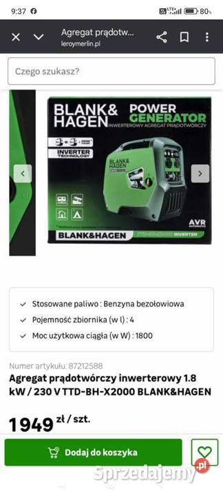 Sprzedam agregat prądotwórczy Invertorowy podkarpackie Strzyżów