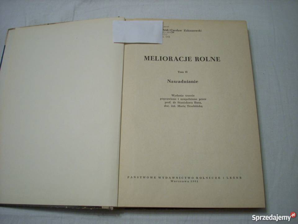 Zakaszewski Melioracje rolne T II Nawadnianie Lesko