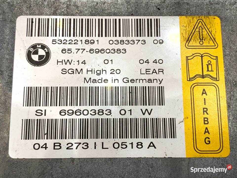 SENSOR AIRBAG BMW E61 6960383 0410 CZUJNIK