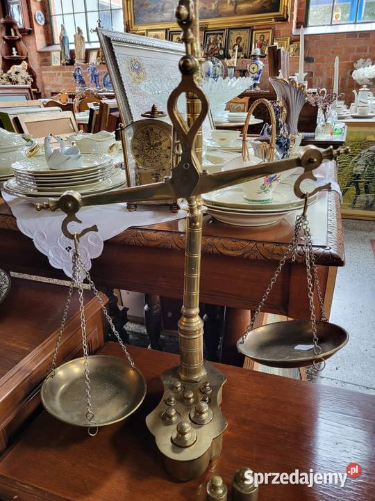 Mosiężna waga szalkowa włoska Rybnik