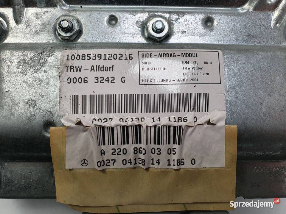 PODUSZKA AIRBAG MERCEDES BENZ SKLASA W220 osobowe Lipno sprzedam