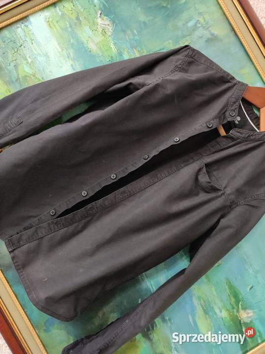 Slim fit casual cropp bluzka zapinana koszula z czarny Kielce
