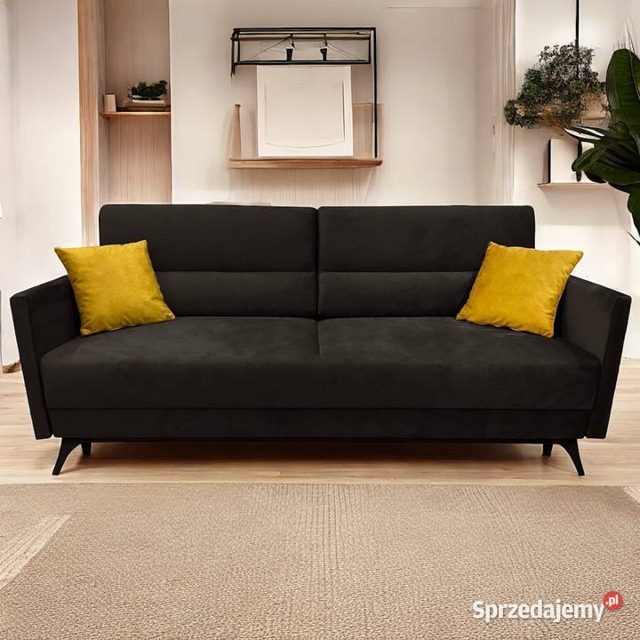 Kanapa Lucas Czarna Funkcja Spania Dostawa 0 Tarchały Małe