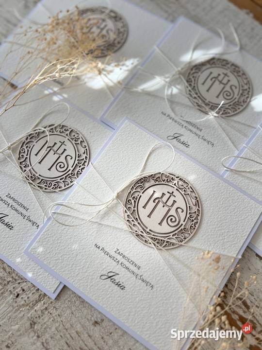 Zaproszenia na komunie dziewczynki ręcznie Pozostałe Gdańsk sprzedam