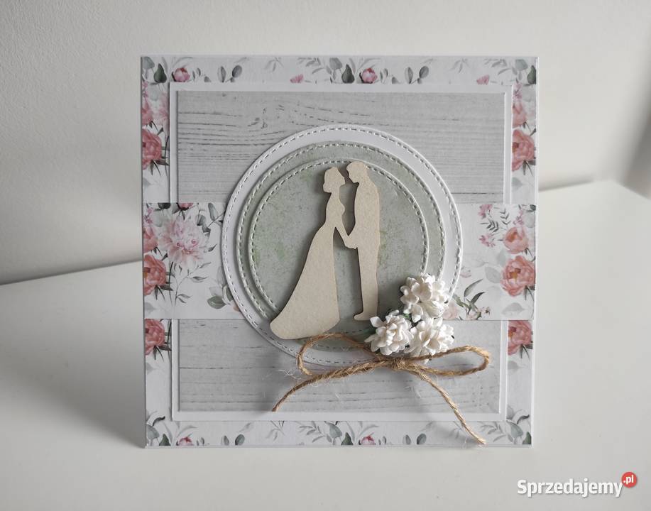 Kartka ręcznie robiona na Ślub handmade Łódź