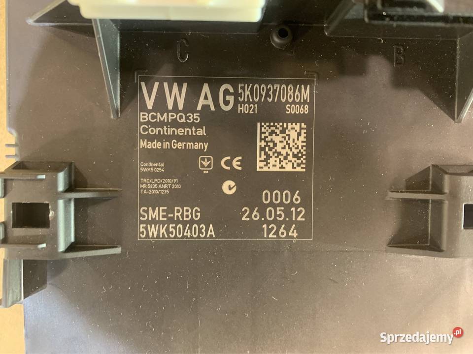 5K0937086M moduł komfort bcm vw tiguan 5N lift Rok produkcji 2013 Szczecin